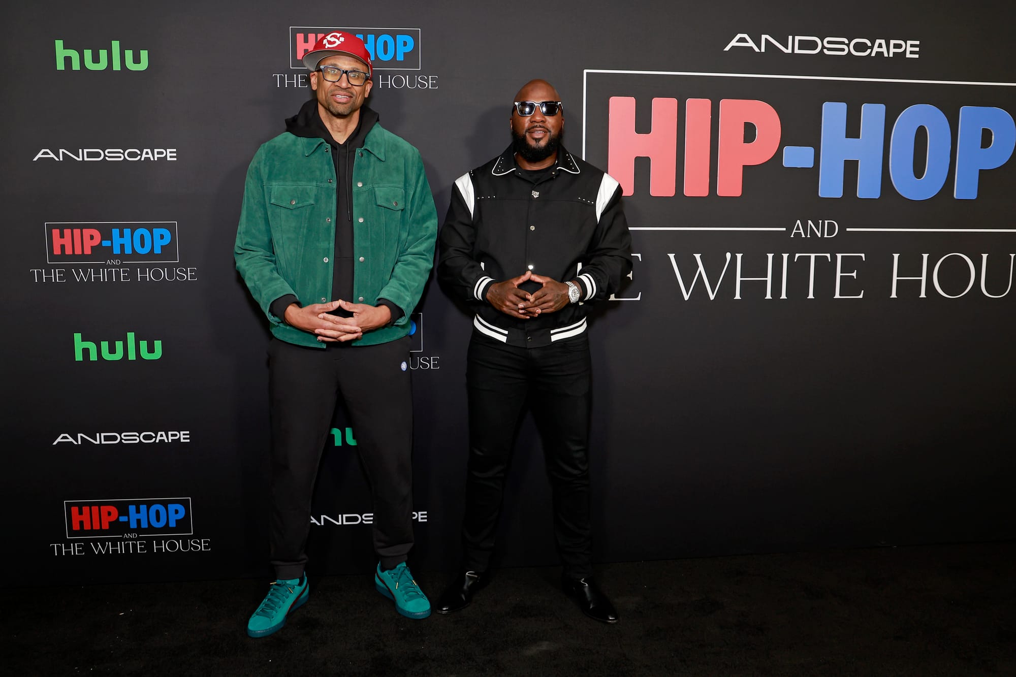 Jesse Washington with Jay "Jeezy" Jenkins at the Hip-Hop and the White House premiere in New York City.