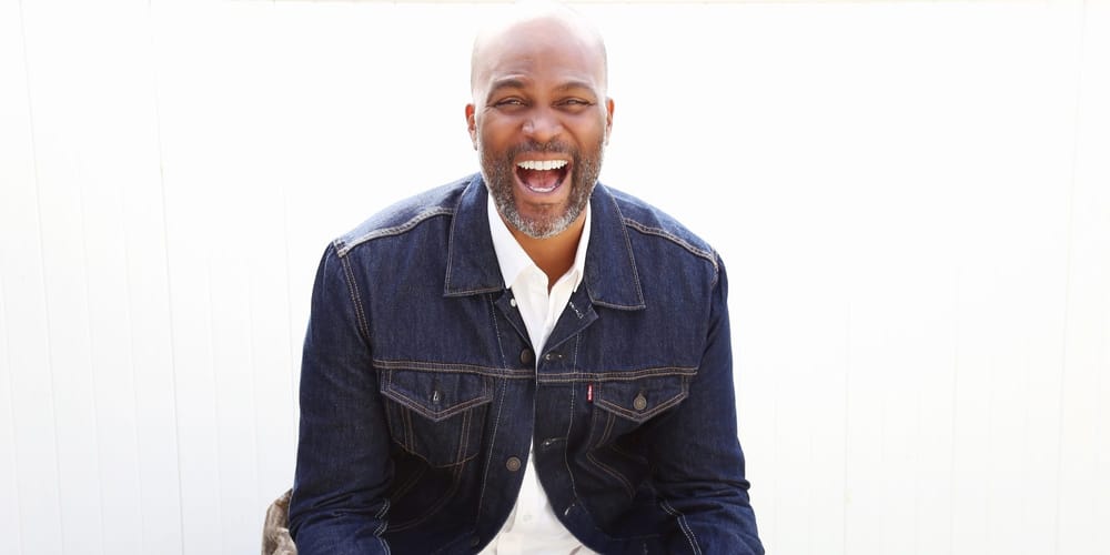 Director/actor/comedian Chris Spencer laughing